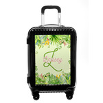 Tropical Leaves Border Carry On Hard Shell Suitcase (Personalized)