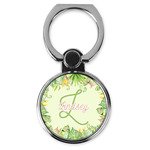 Tropical Leaves Border Cell Phone Ring Stand & Holder (Personalized)