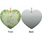 Tropical Leaves Border Ceramic Flat Ornament - Heart Front & Back (APPROVAL)