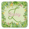 Tropical Leaves Border Coaster Set - FRONT (one)