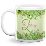 Tropical Leaves Border 20 Oz Coffee Mug - White (Personalized)