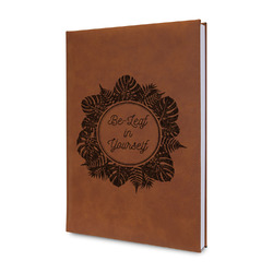 Tropical Leaves Border Leatherette Journal - Double Sided (Personalized)