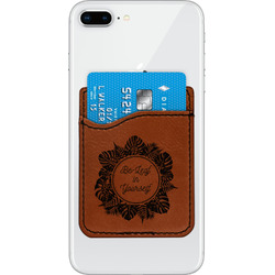 Tropical Leaves Border Leatherette Phone Wallet (Personalized)