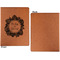 Tropical Leaves Border Cognac Leatherette Portfolios with Notepad - Large - Single Sided - Apvl
