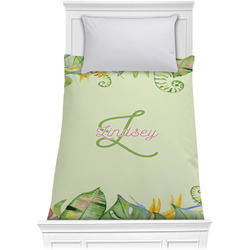 Tropical Leaves Border Comforter - Twin (Personalized)