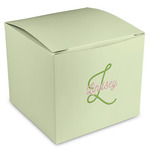 Tropical Leaves Border Cube Favor Gift Boxes (Personalized)