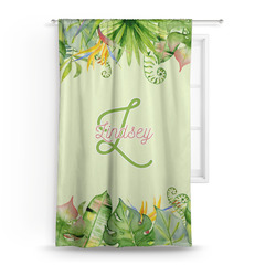 Tropical Leaves Border Curtain Panel - Custom Size