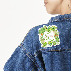 Tropical Leaves Border Twill Iron On Patch - Custom Shape - Large (Personalized)