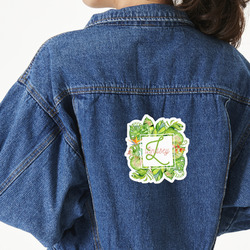 Tropical Leaves Border Twill Iron On Patch - Custom Shape - X-Large (Personalized)