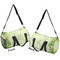 Tropical Leaves Border Duffle bag small front and back sides