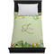 Tropical Leaves Border Duvet Cover - Twin - On Bed - No Prop