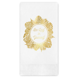 Tropical Leaves Border Guest Napkins - Foil Stamped (Personalized)