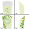 Tropical Leaves Border French Fry Favor Box - Front & Back View