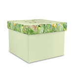 Tropical Leaves Border Gift Box with Lid - Canvas Wrapped - Medium (Personalized)