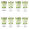 Tropical Leaves Border Glass Shot Glass - with gold rim - Set of 4 - APPROVAL