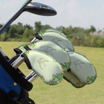 Tropical Leaves Border Golf Club Iron Cover - Set of 9 (Personalized)