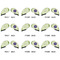 Tropical Leaves Border Golf Club Covers - APPROVAL (set of 9)