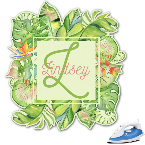 Custom Tropical Leaves Border Graphic Iron On Transfer - Up to 15"x15" (Personalized)