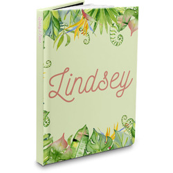 Tropical Leaves Border Hardbound Journal - 7.25" x 10" (Personalized)