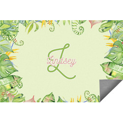 Tropical Leaves Border Indoor / Outdoor Rug - 5'x8' (Personalized)