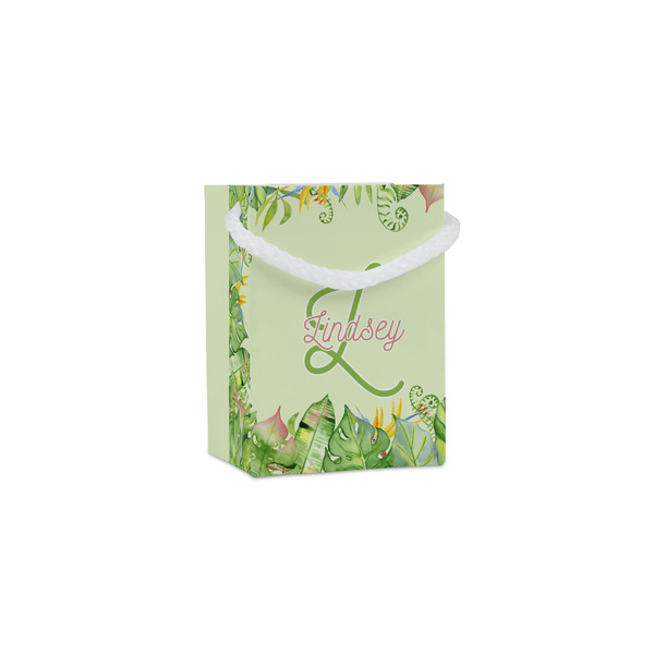 Custom Tropical Leaves Border Jewelry Gift Bags - Matte (Personalized)