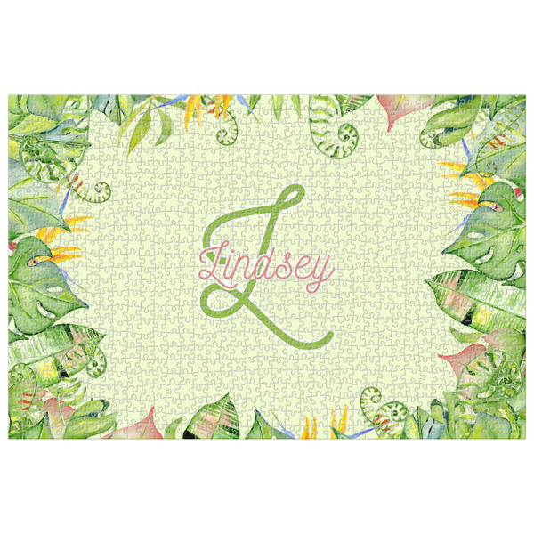 Custom Tropical Leaves Border Jigsaw Puzzle - 1000-piece (Personalized)