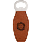 Tropical Leaves Border Leatherette Bottle Opener (Personalized)