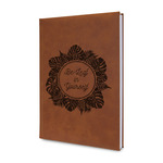 Tropical Leaves Border Leather Sketchbook - Small - Single Sided (Personalized)