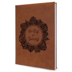 Tropical Leaves Border Leatherette Journal - Large - Single Sided (Personalized)