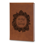 Tropical Leaves Border Leatherette Journal - Large - Double Sided (Personalized)