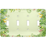 Tropical Leaves Border Light Switch Cover (4 Toggle Plate)