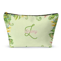 Tropical Leaves Border Makeup Bag - Small - 8.5"x4.5" (Personalized)