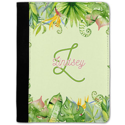 Tropical Leaves Border Notebook Padfolio - Medium w/ Name and Initial