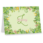 Tropical Leaves Border Note cards (Personalized)