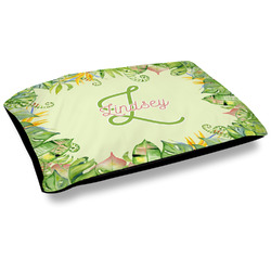 Tropical Leaves Border Outdoor Dog Bed - Large (Personalized)