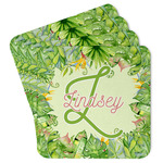 Tropical Leaves Border Paper Coasters w/ Name and Initial