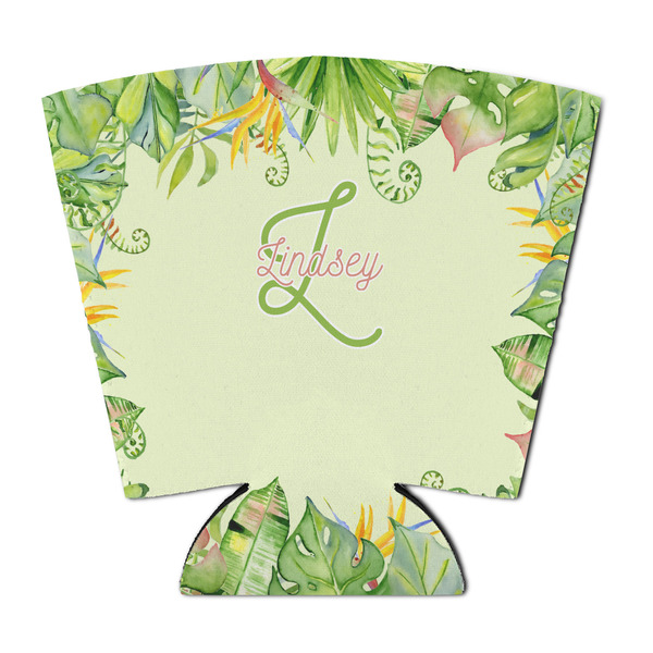 Custom Tropical Leaves Border Party Cup Sleeve - with Bottom (Personalized)