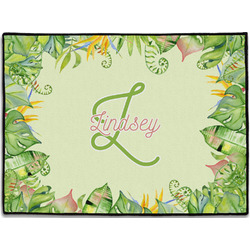 Tropical Leaves Border Door Mat - 24"x18" (Personalized)