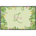 Tropical Leaves Border Door Mat - 36"x24" (Personalized)