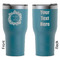 Tropical Leaves Border RTIC Tumbler - Dark Teal - Double Sided - Front & Back