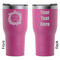 Tropical Leaves Border RTIC Tumbler - Magenta - Double Sided - Front & Back