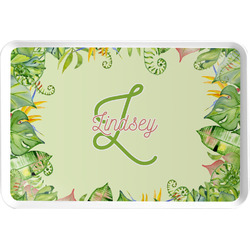 Tropical Leaves Border Serving Tray (Personalized)