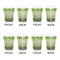 Tropical Leaves Border Shot Glass - White - Set of 4 - APPROVAL