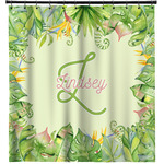 Tropical Leaves Border Shower Curtain (Personalized)