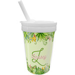 Tropical Leaves Border Sippy Cup with Straw (Personalized)