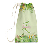 Tropical Leaves Border Laundry Bags - Small (Personalized)