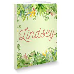 Tropical Leaves Border Softbound Notebook - 7.25" x 10" (Personalized)
