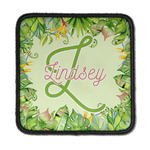 Tropical Leaves Border Iron On Square Patch w/ Name and Initial