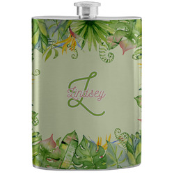 Tropical Leaves Border Stainless Steel Flask (Personalized)