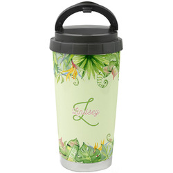 Tropical Leaves Border Stainless Steel Coffee Tumbler (Personalized)